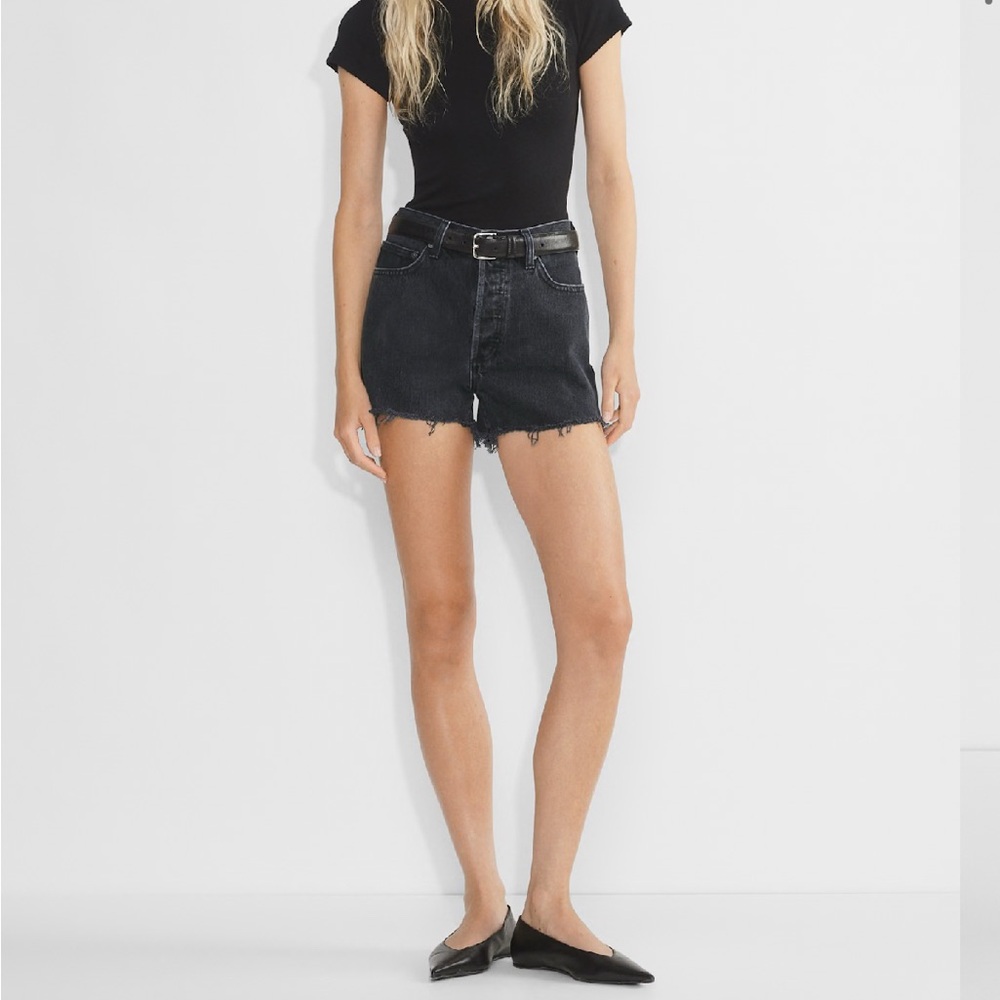 Denim Forum Hi Rise Black Jean Shorts